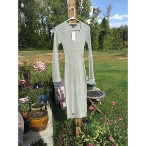 French connection flare long sleeve midi dress womens 4 NEW grey ren faire witch